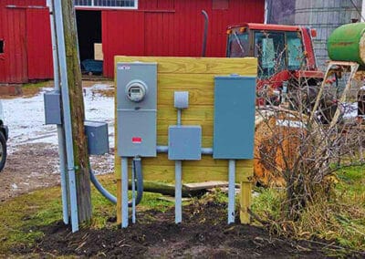 A new electrical panel installed on a farm