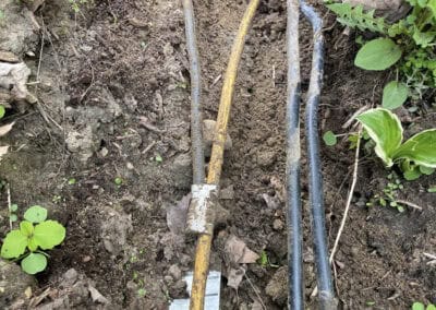 Electrical cables preparing to be buried